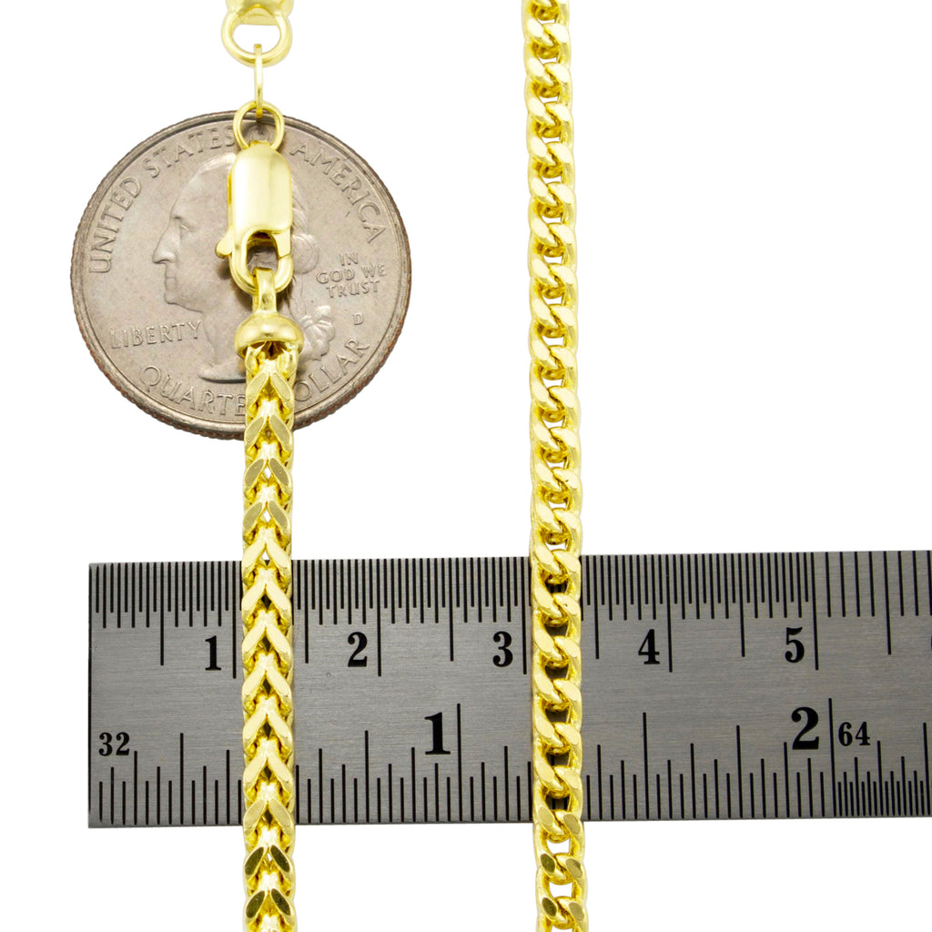 10k Yellow Gold 4mm Franco Chain Bracelet 7" - 9" F315