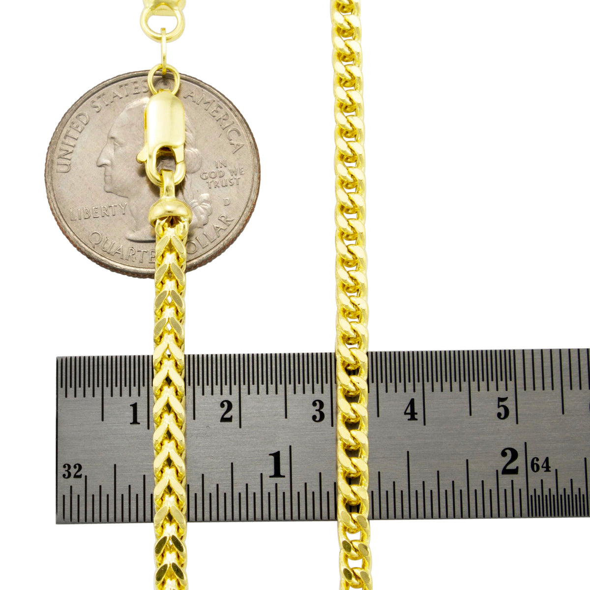 10k Yellow Gold 4mm Franco Chain Bracelet 7" - 9" F315