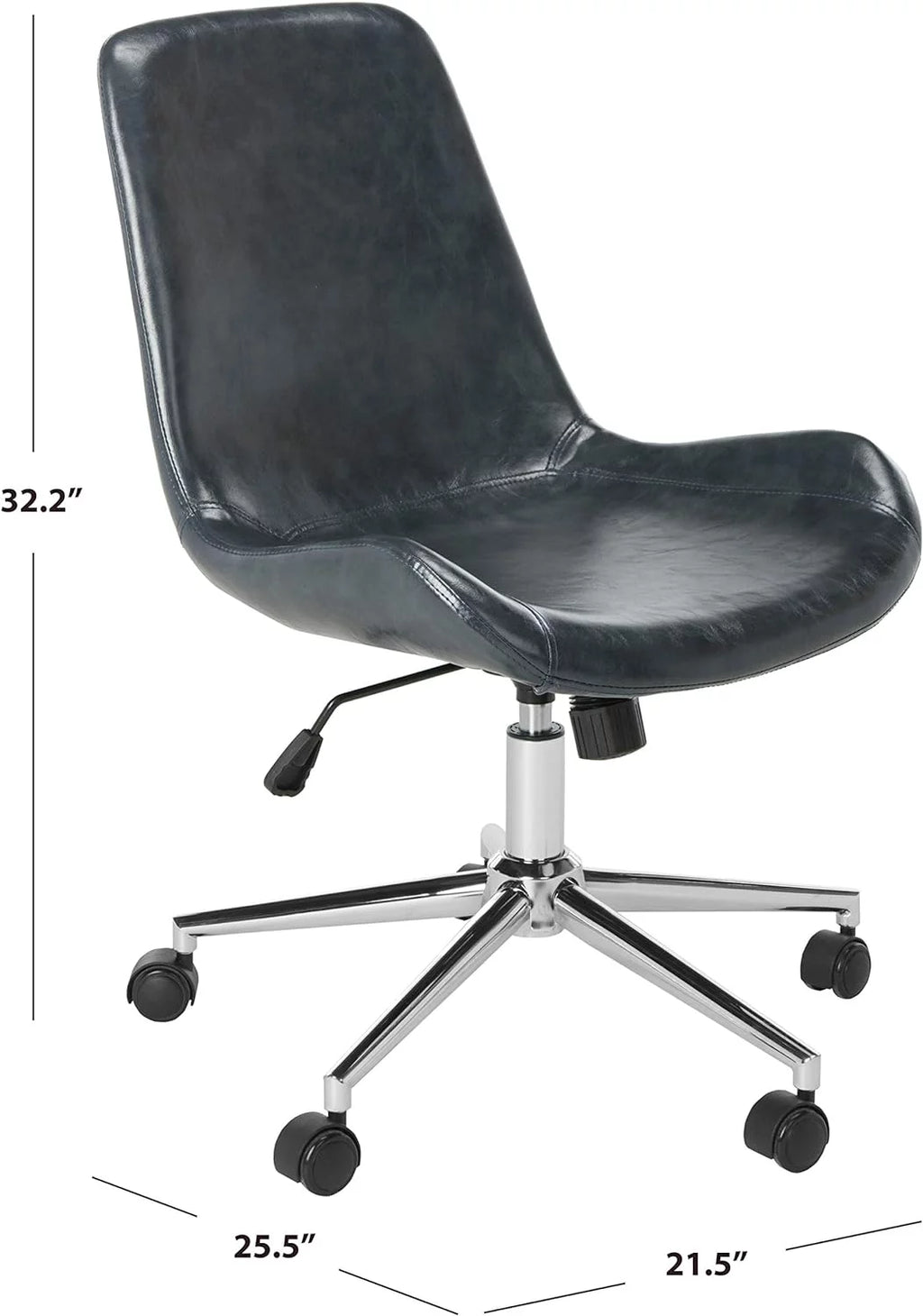 Dark Grey Faux Leather Swivel Adjustable Office Desk Chair Q109