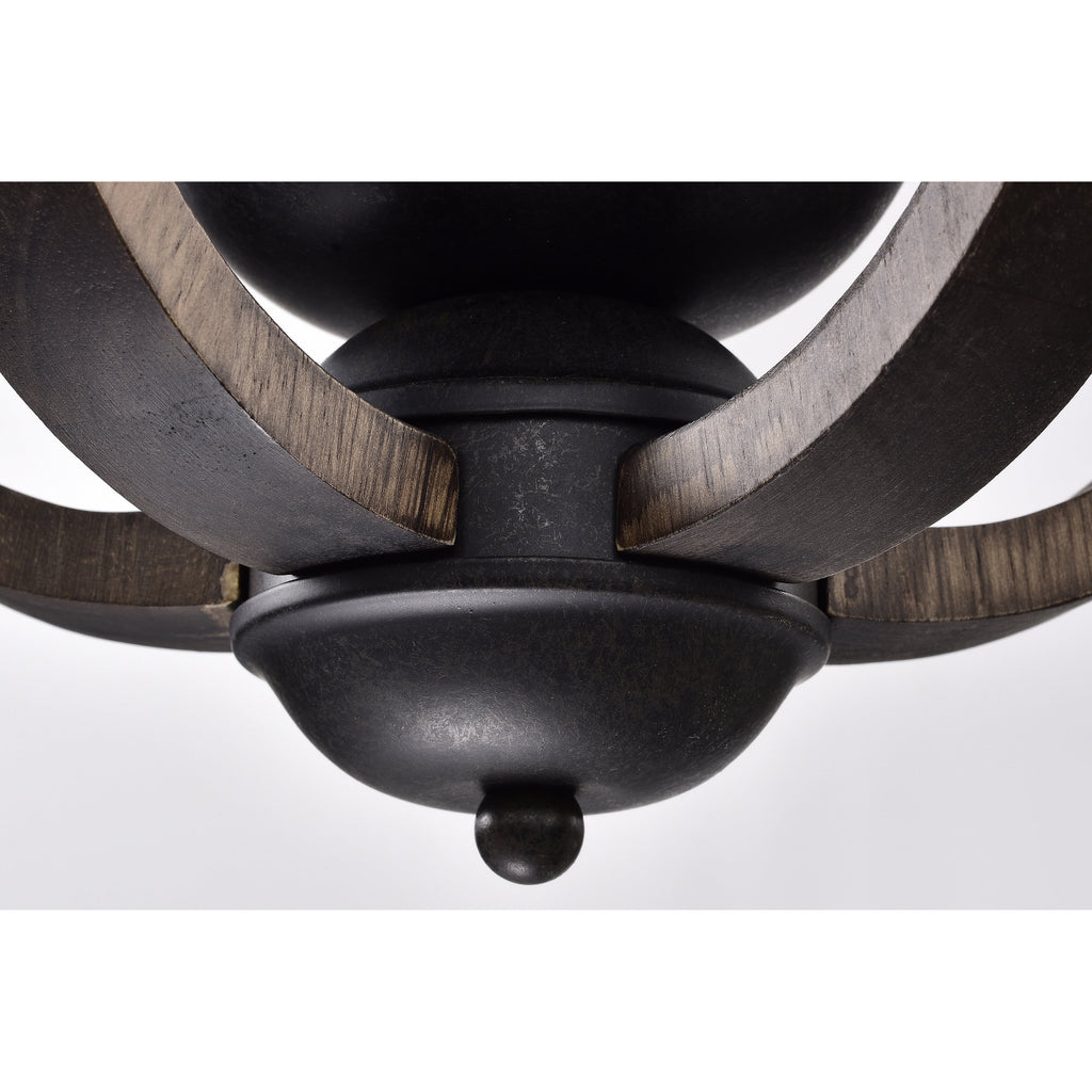 3-Light Wooden Pendant Lighting H530