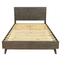 Brown Solid Wood Chevron Queen Bed L566149