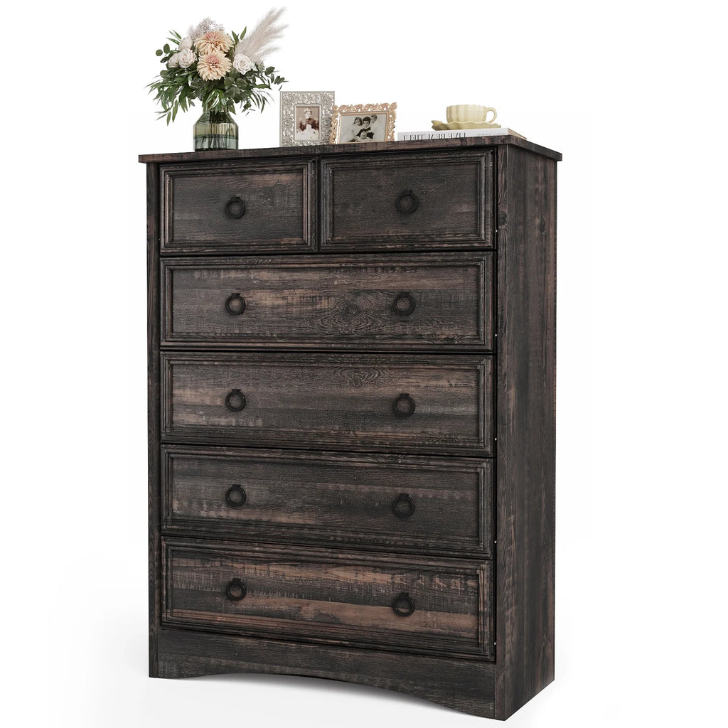 6 Drawer Wood Dresser W9479
