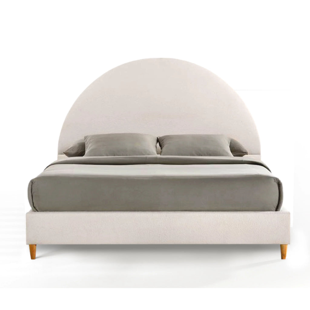 Queen Boucle Arched Headboard Platform Bed L658366