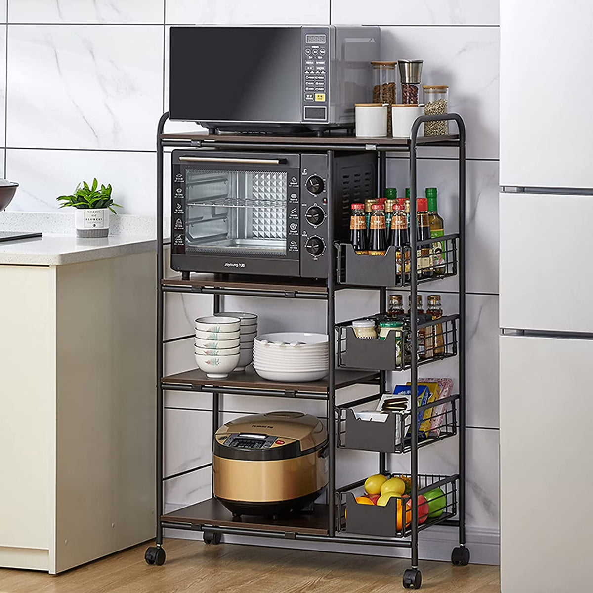 4-Tier + 5-Tier Utility Storage Shelf for Microwave Oven Baker Rack G1967