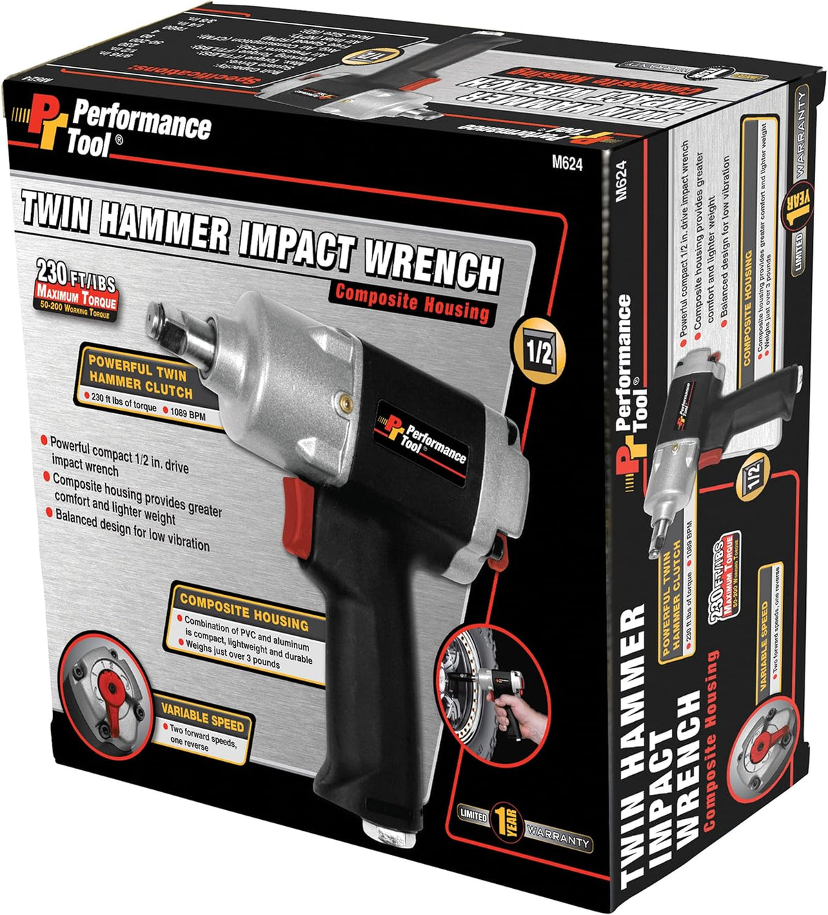 3/8-Inch Drive Butterfly Impact Wrench, Black, Pack of 2 R32258