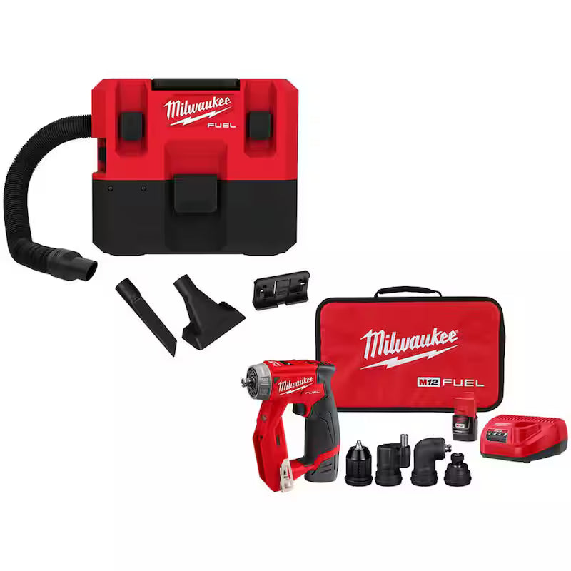 12-Volt Cordless 1.6 Gal. Wet/Dry Vacuum with 3/8 in. Drill Kit S687