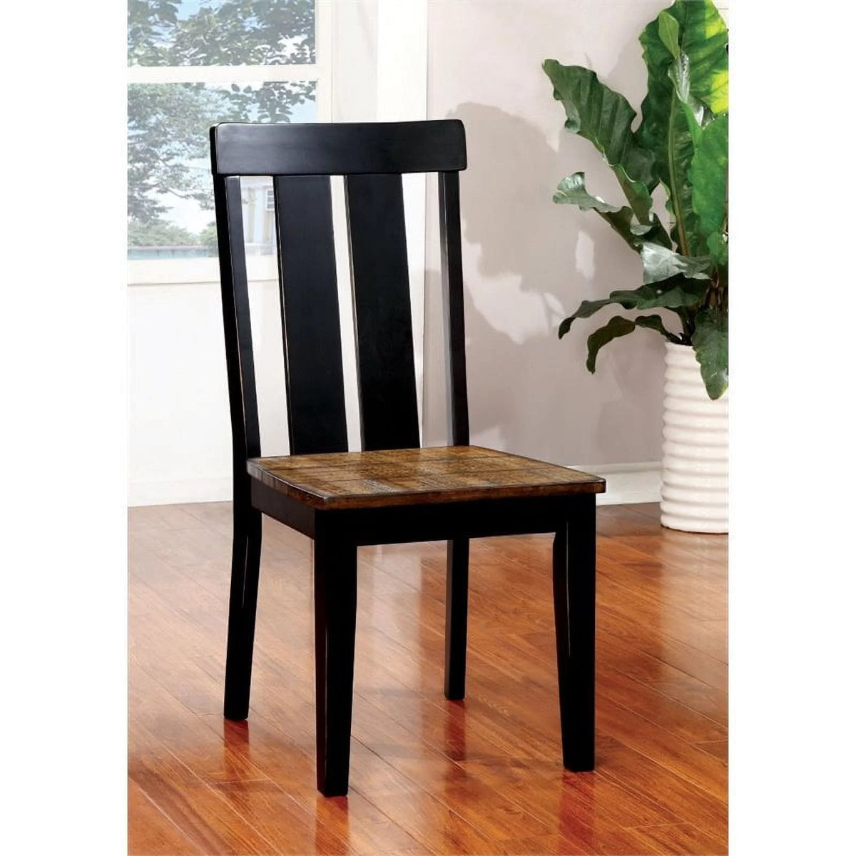 Black Wood Dining Chair Set of 2 M9891