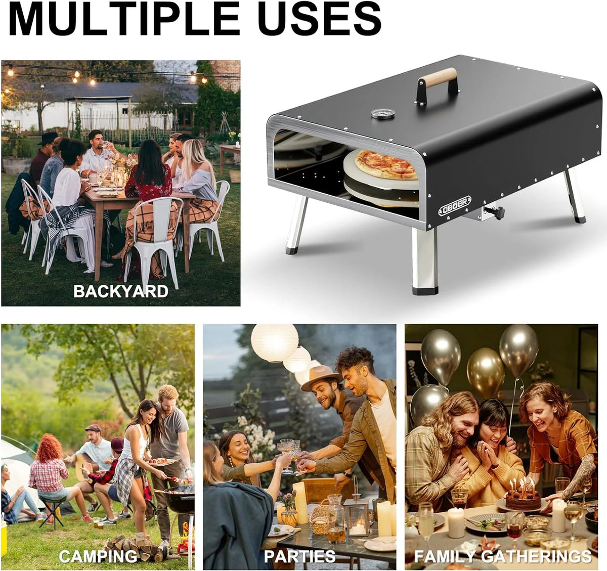 13 Multi-Fuel Rotatable Portable Pizza Oven N21762