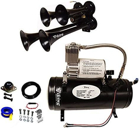 4 Black Trumpets Train Air Horn Kit X78278