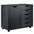 Black Rectangular Cabinet with Multi-Drawer B793397