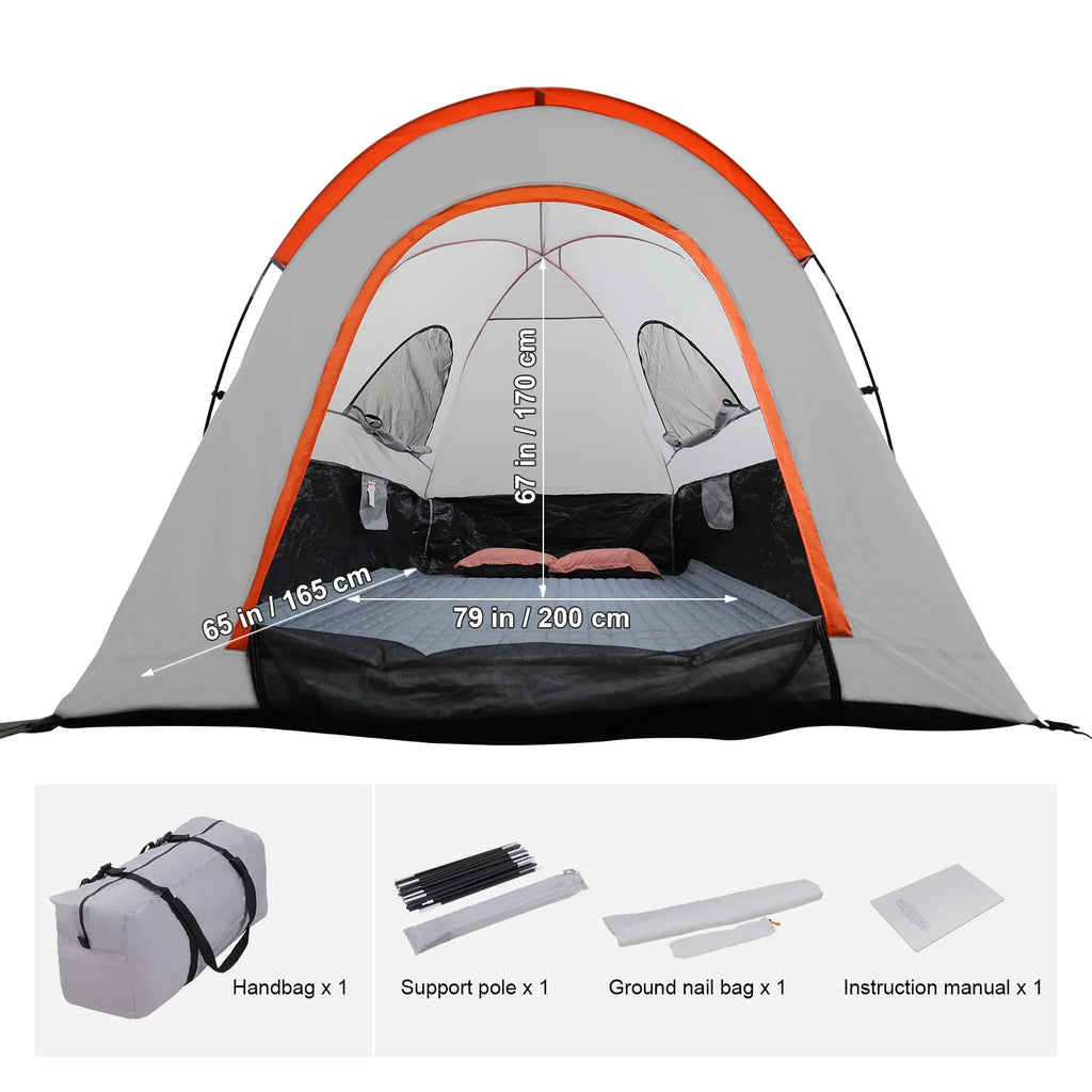 Waterproof Pickup Truck Bed Tent with Rainfly Carry Bag V44135