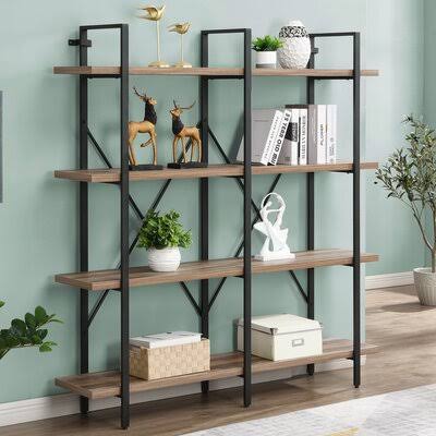 Industrial 4-Tier Metal Bookshelf G578