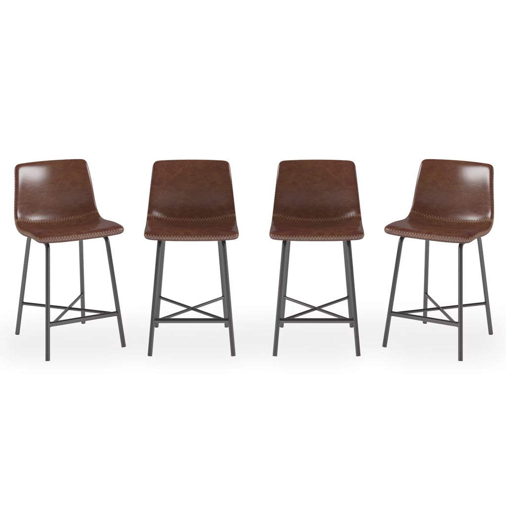 Set of 4 Bar Stools with Back and Footrest L20427