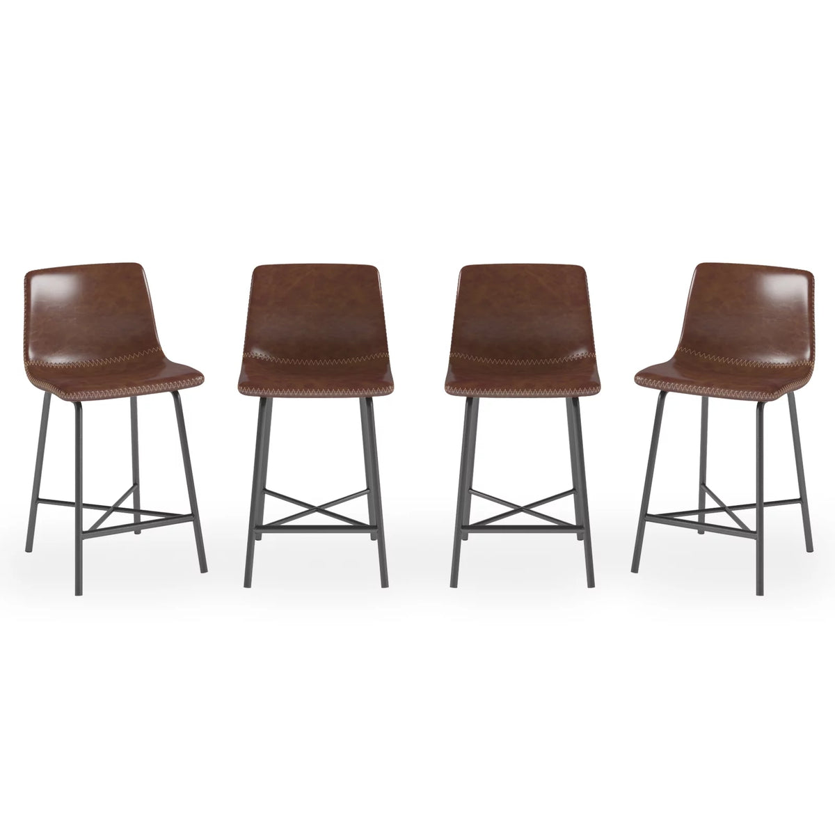 Set of 4 Bar Stools with Back and Footrest L20427