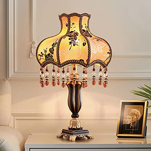 Brown Handmade Fabric Shade Table Lamp I5577