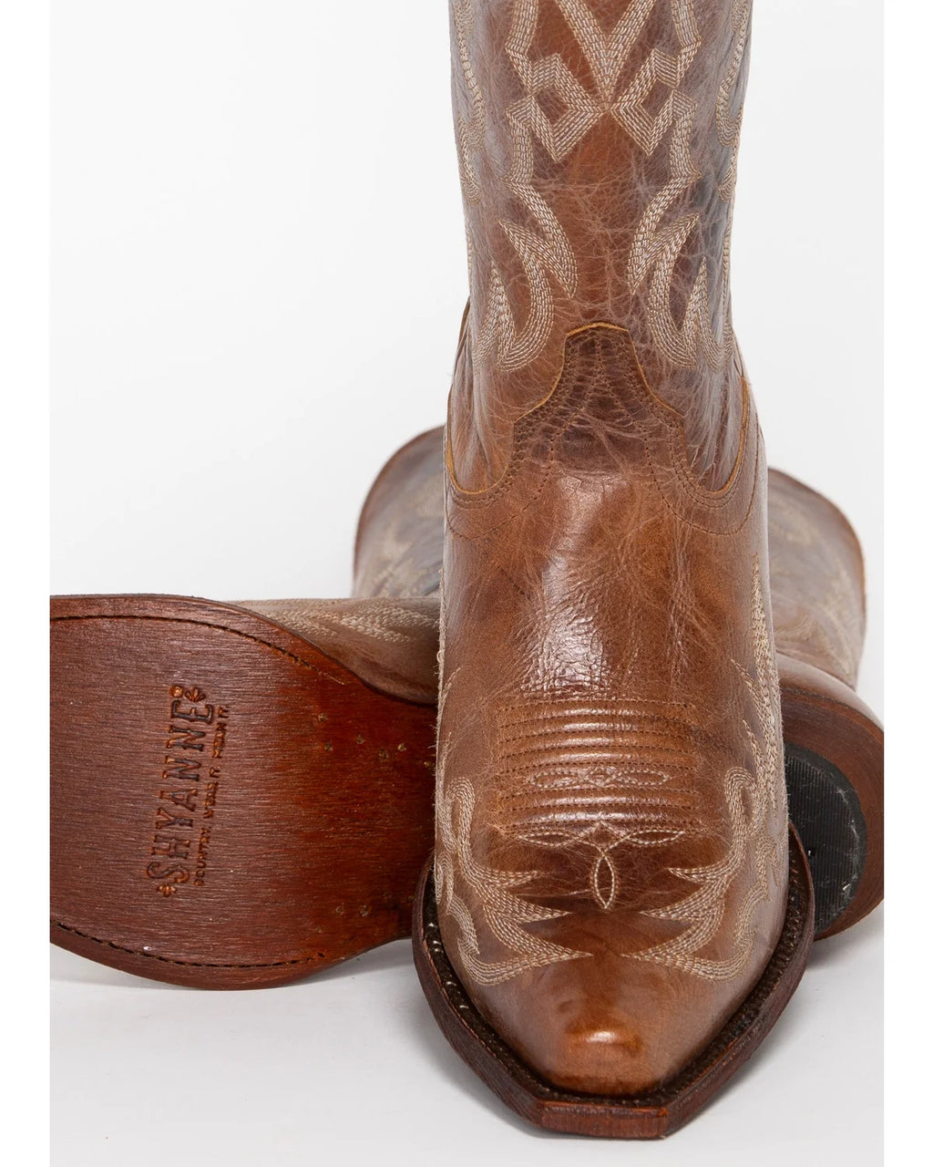 Vintage Cowboy Boot Snip Toe Tan J61527