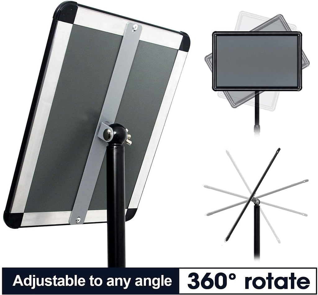 Heavy Duty Floor Standing Sign Holder with Cast Iron Base W43221