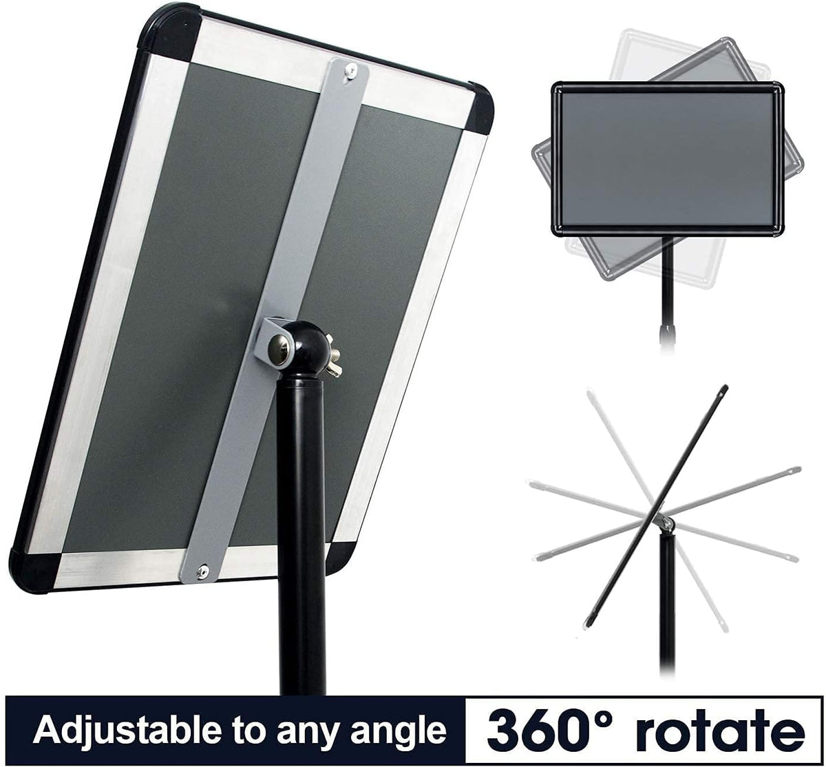 Heavy Duty Floor Standing Sign Holder with Cast Iron Base W43221