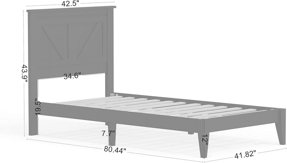 Solid Wood Platform Bed Y513734