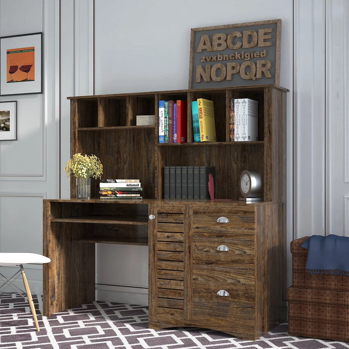 Vintage Desk with Storage R5640