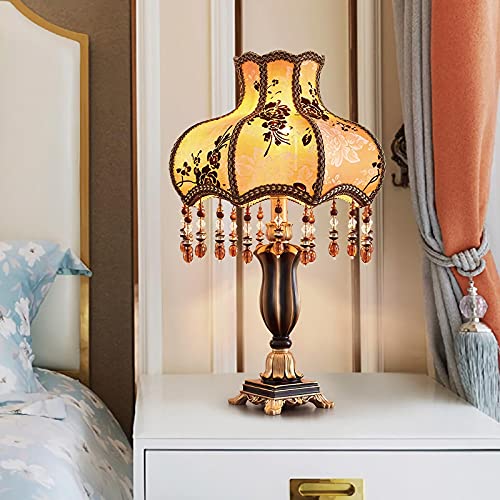 Brown Handmade Fabric Shade Table Lamp I5577