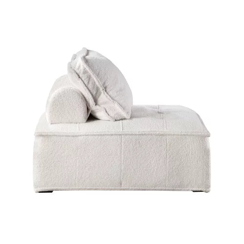 White Lambskin Sherpa Oversized Armless Accent Chair P31850