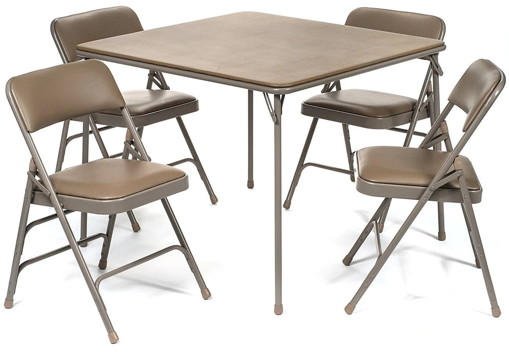 5pc Folding Card Table and Chair Set Black U946