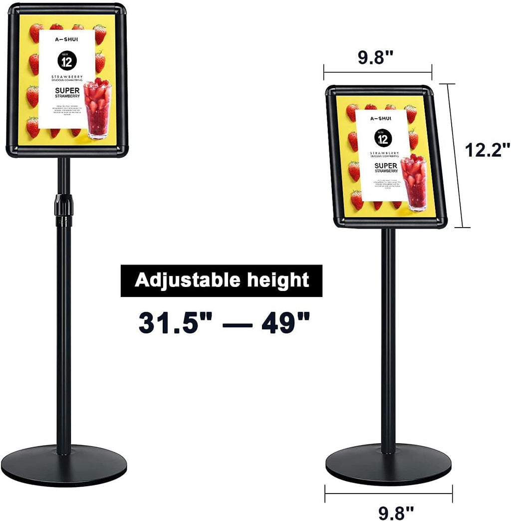 Heavy Duty Floor Standing Sign Holder with Cast Iron Base W43221