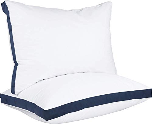 King Size White Set of 2 Gusseted Bed Pillows H103