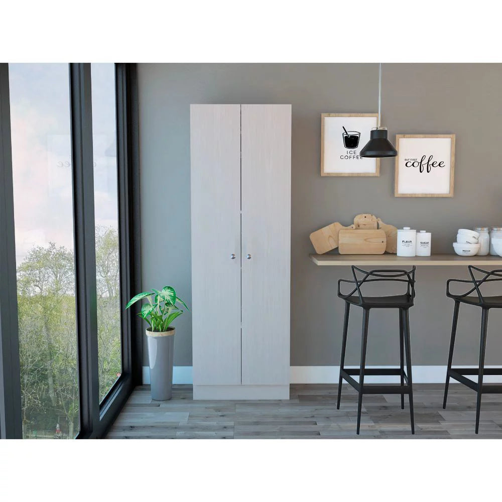 White Washed Oak 2-Door Storage Cabinet I2331