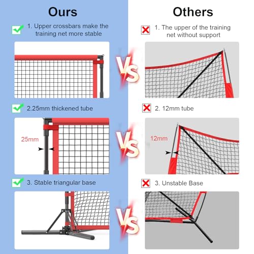 7×7ft Portable Heavy-Duty Baseball Training Net with Carry Bag I431234