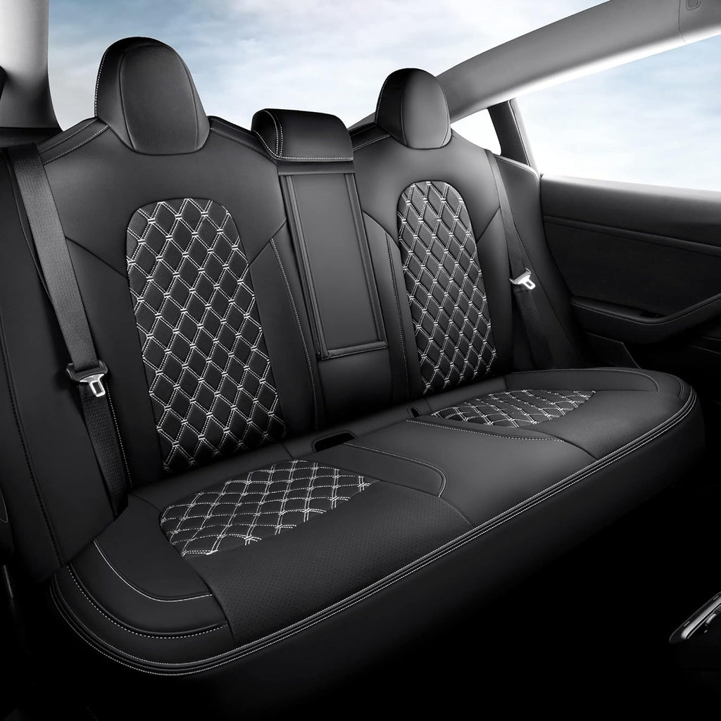 Pu Leather Car Seat Covers Full Set 5 Seatings Black Y845