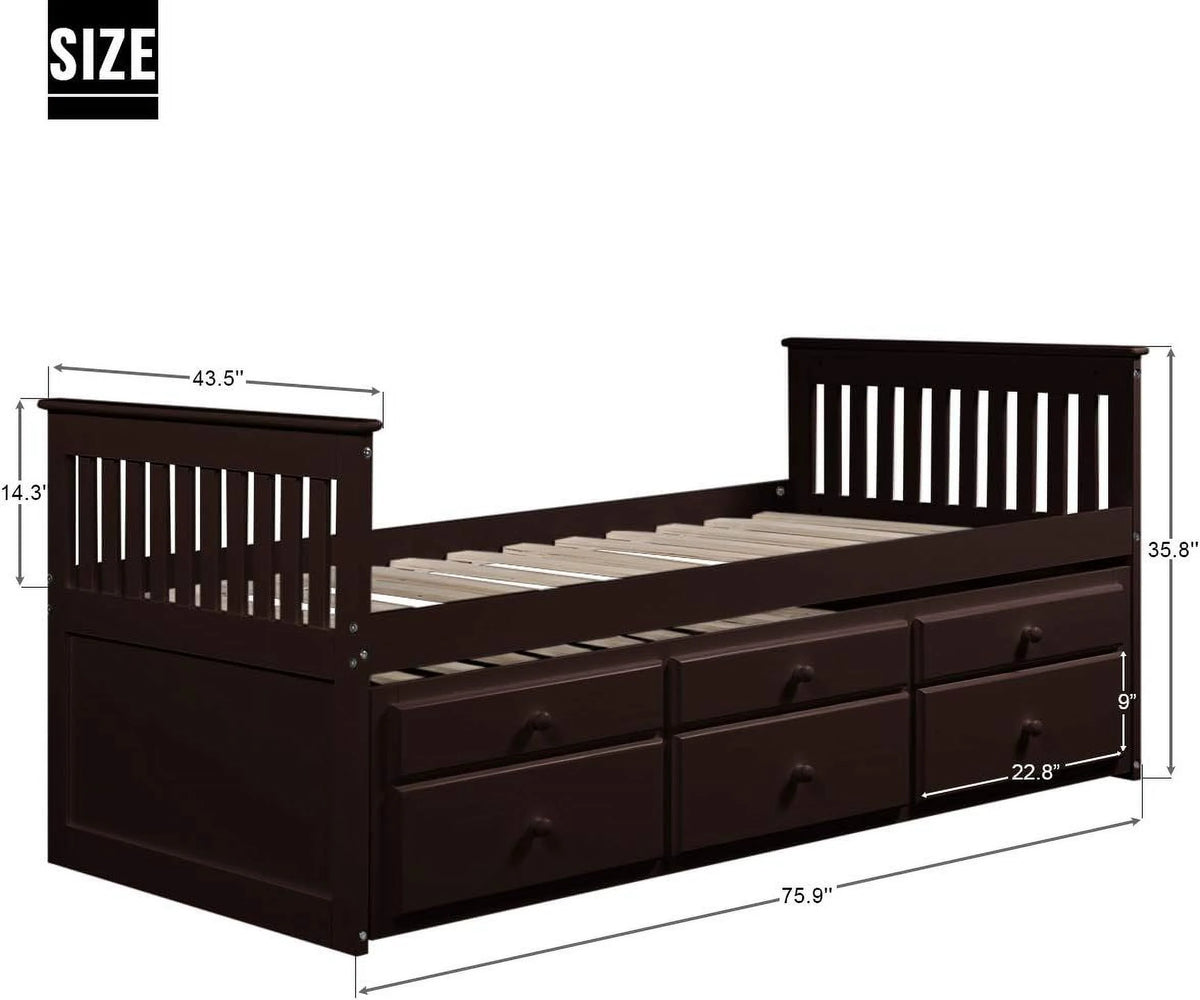 Daybed with Trundle and Storage Drawers V202