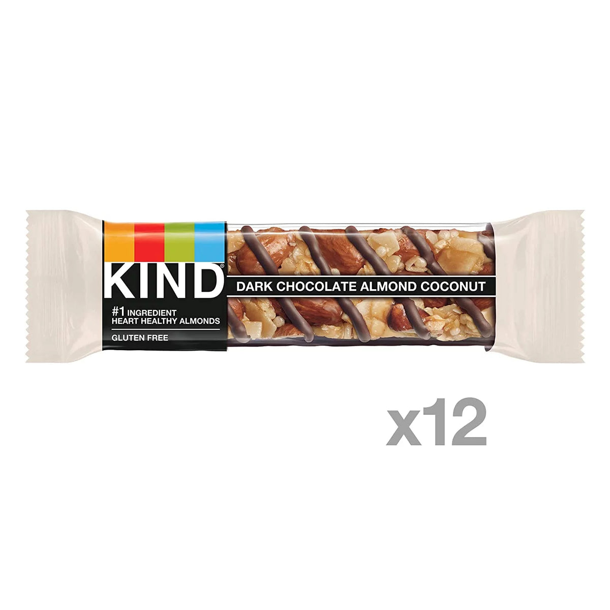 Dark Chocolate Almond Coconut Gluten Free Bars 12 Count W5194