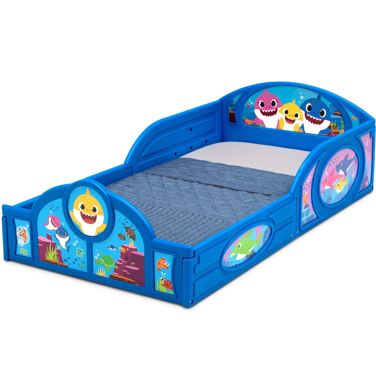 Plastic Toddler Bed with Attached Guardrails S676708