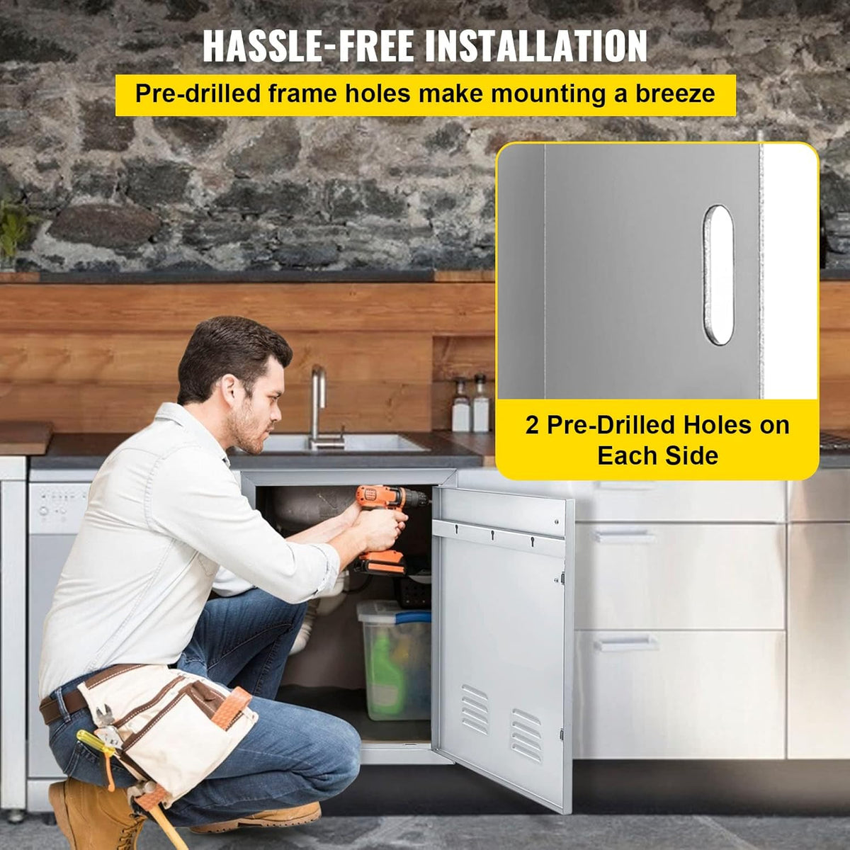 Stainless Steel Single Access Door with Vents T192448