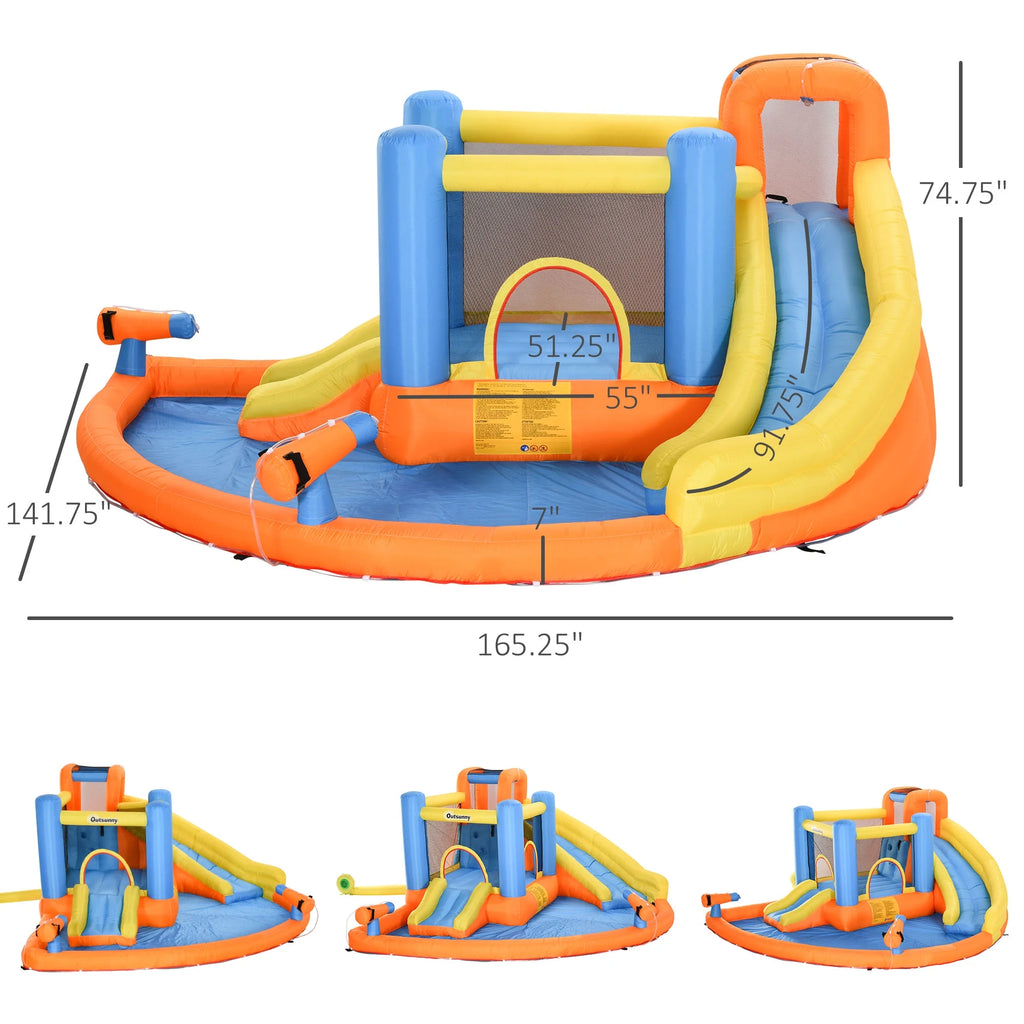 5 in 1 Inflatable Water Park Bounce House with Blower K695536