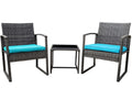 3-Piece Rattan Outdoor Furniture Set with Glass Coffee Table I539463