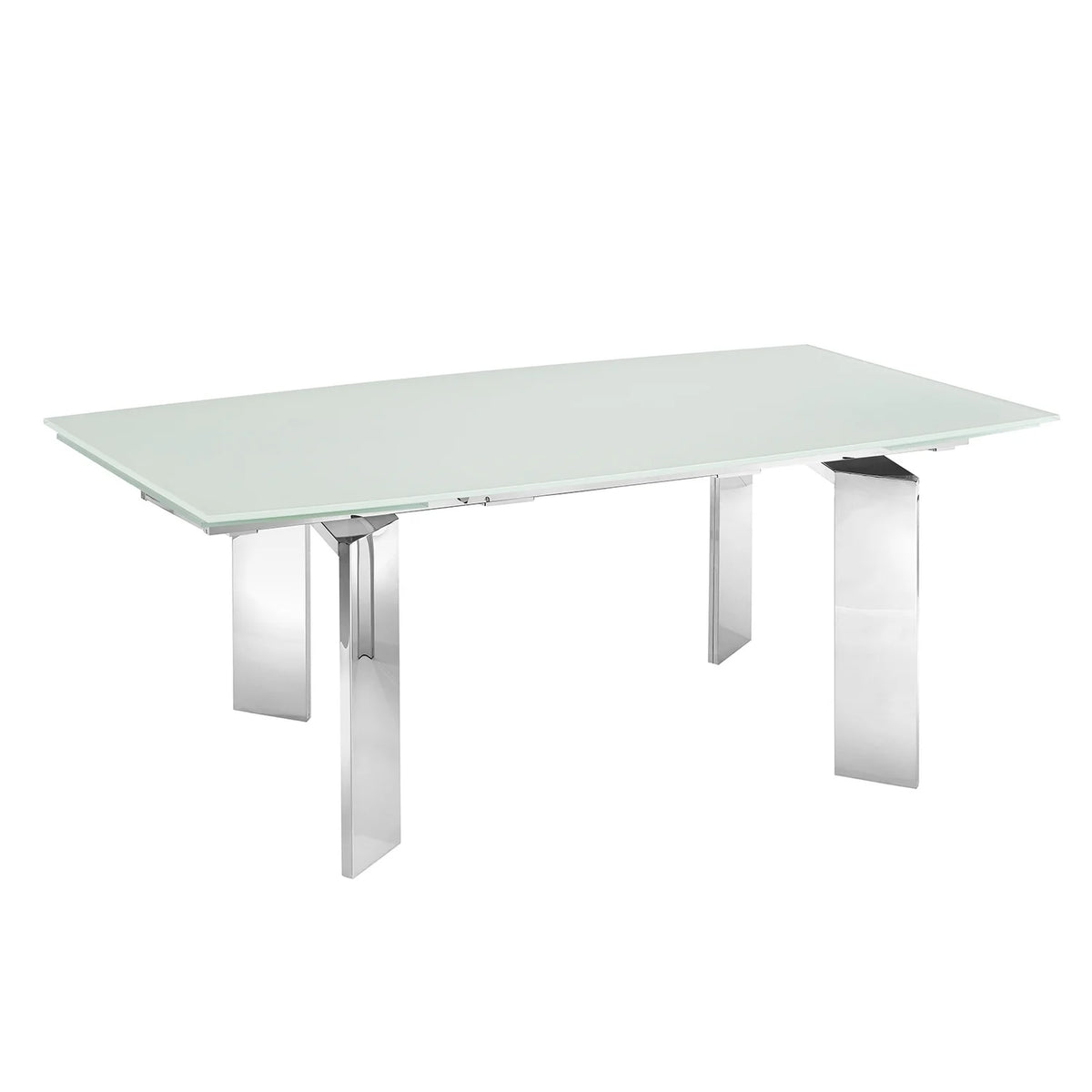 Manual Dining Table with Stainless Base and White Top B272