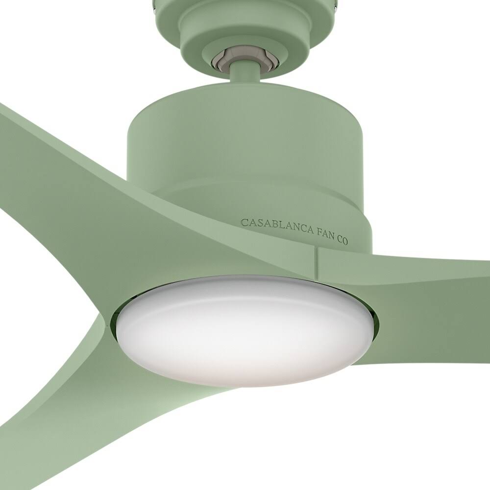 52x22 Piston Ceiling Fan with LED Light Sage Green O6752