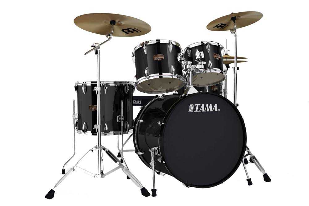 5-Piece Drum Set with Cymbals Hairline Black M68441