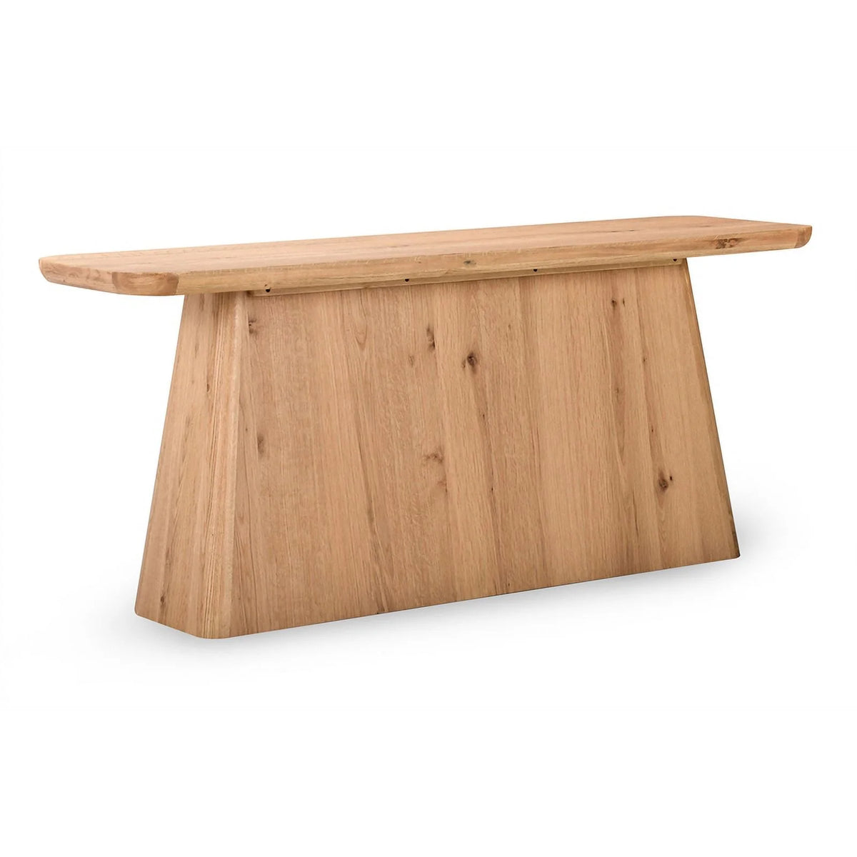 72" Oak Wood Console Table with Pedestal Base U4924