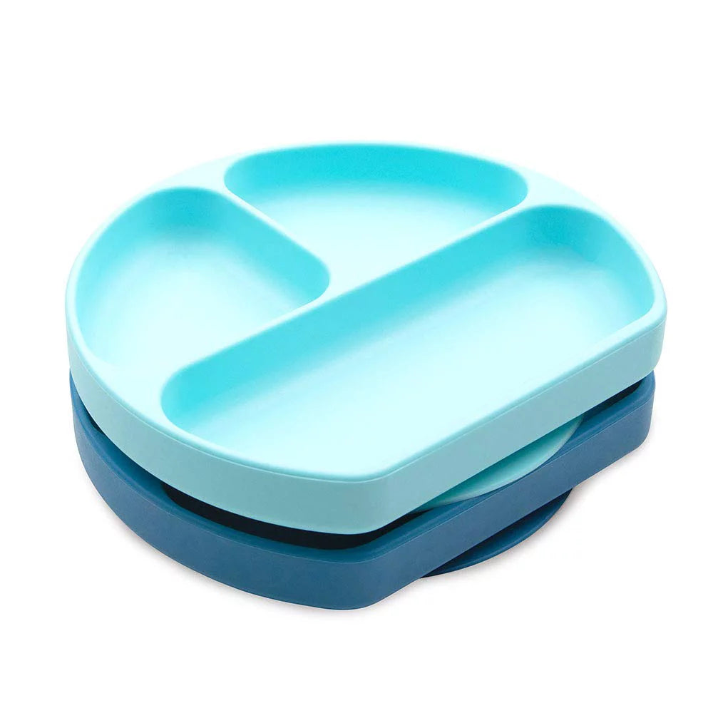 Silicone Suction Divided Baby Plate, BPA Free, 2pk Dark Blue/Blue E41232