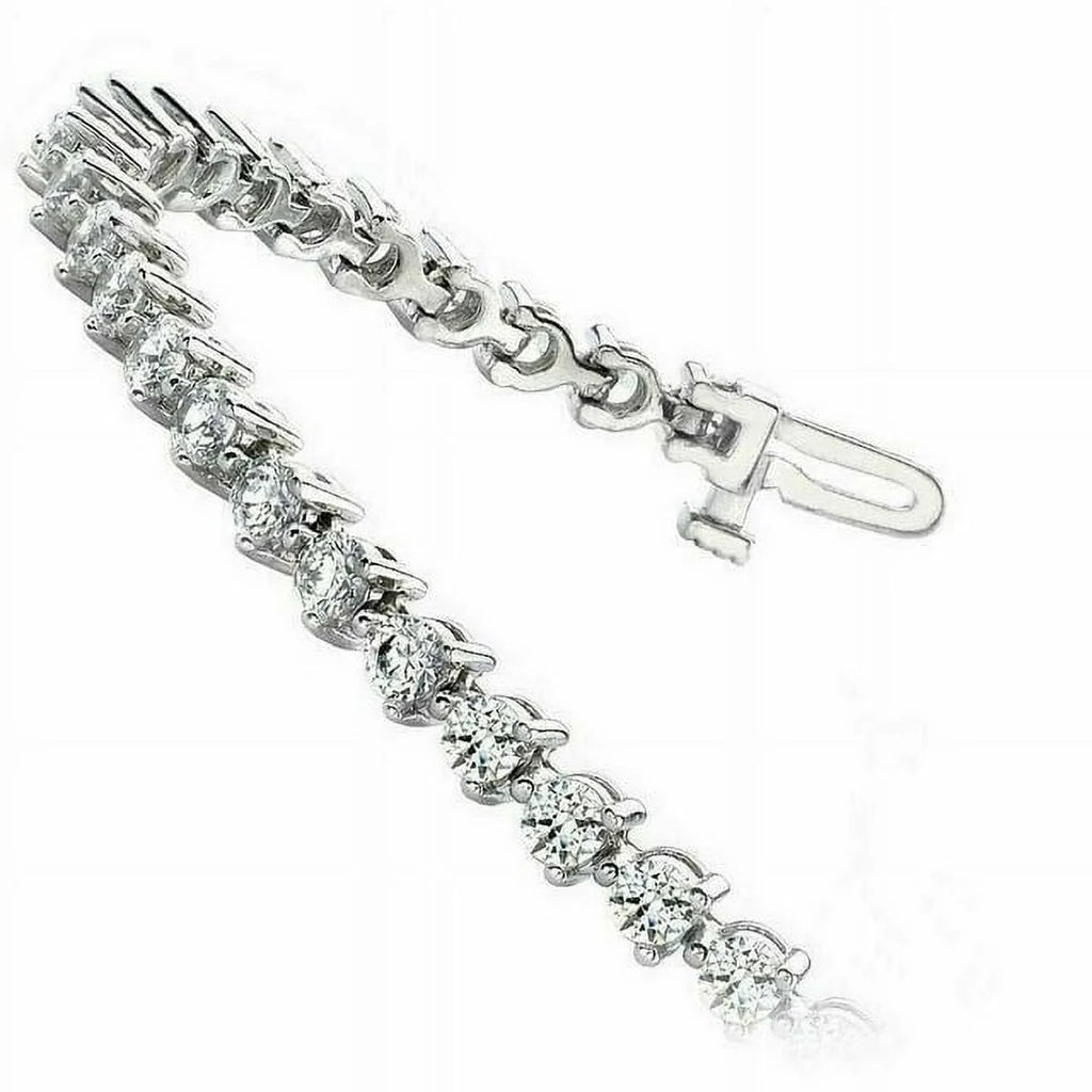 14K White Gold Tennis Bracelet F650962