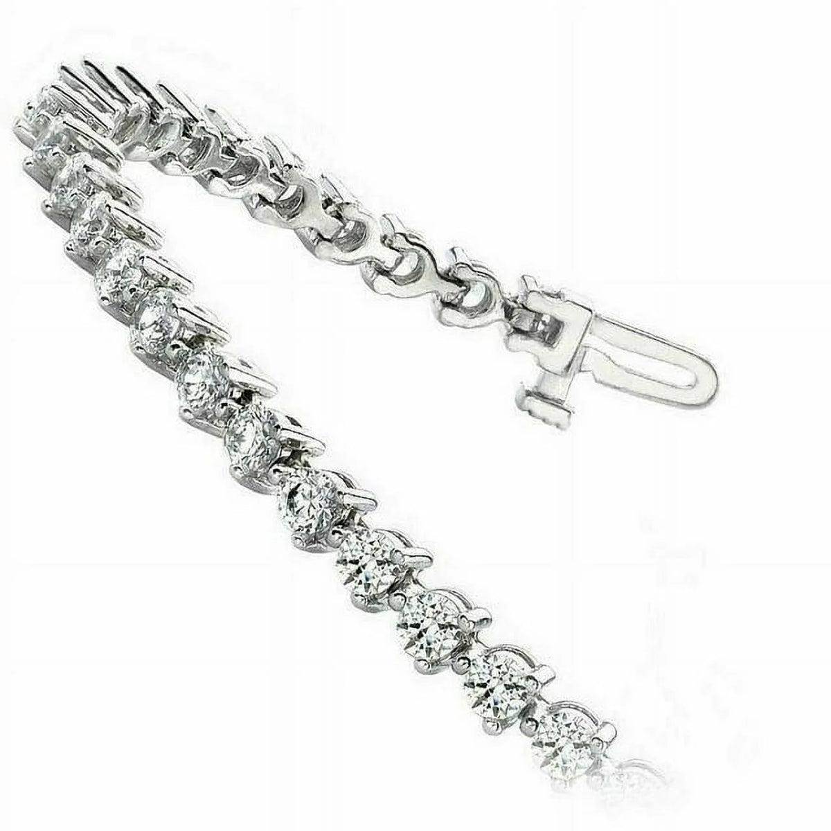 14K White Gold Tennis Bracelet F650962