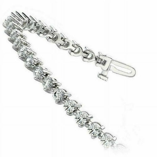 14K White Gold Tennis Bracelet F650962