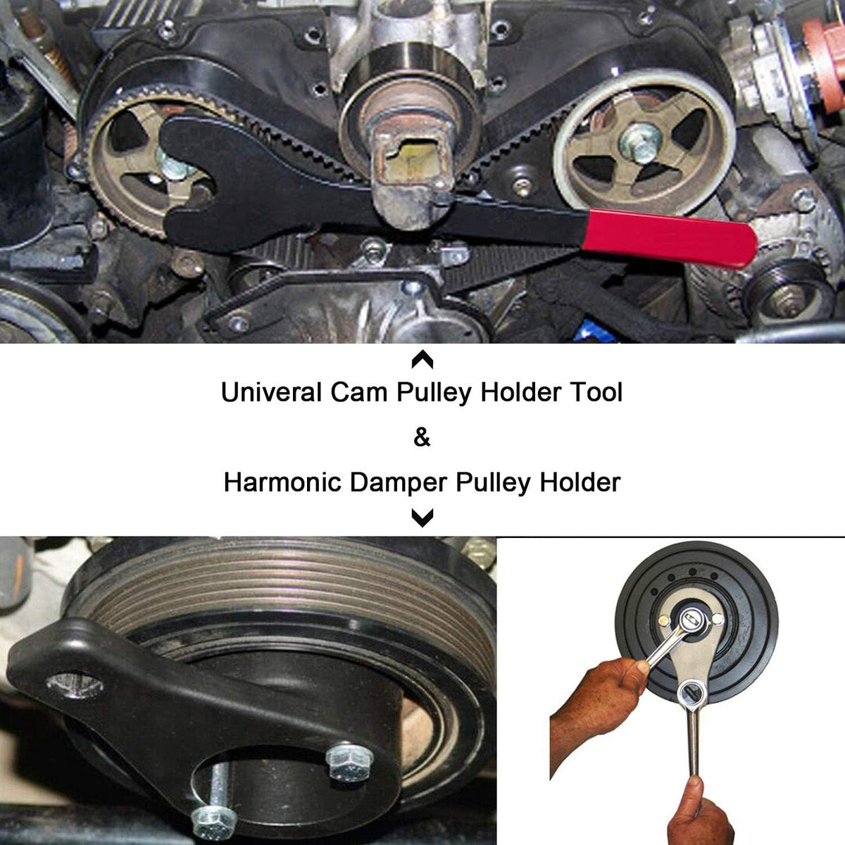 Cam Pulley Holder Tool & Crankshaft Damper Pulley Holding Holder, Pack of 2 L547578