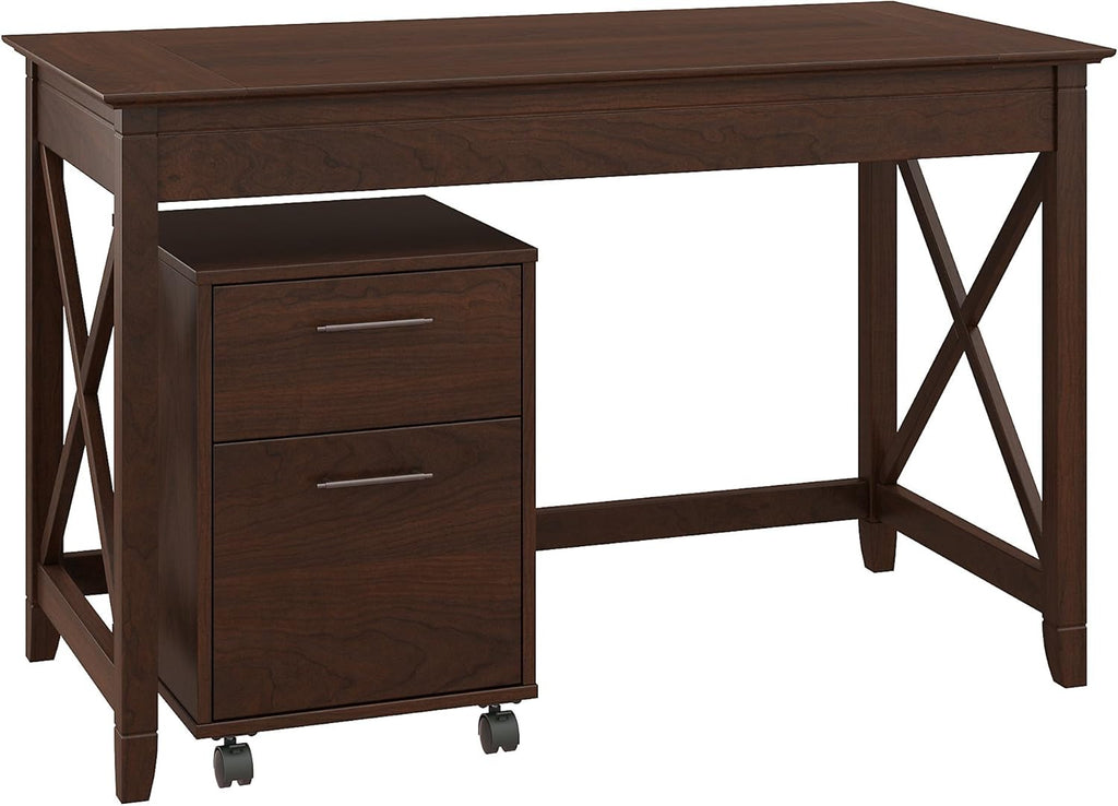 Washed Gray Writing Desk with 2 Drawer Mobile File Cabinet A31706