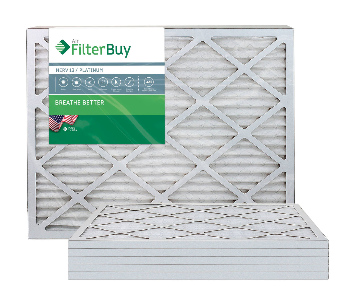 MERV 13 18x24x1 Pleated AC Furnace Air Filter, Pack of 6 W56696