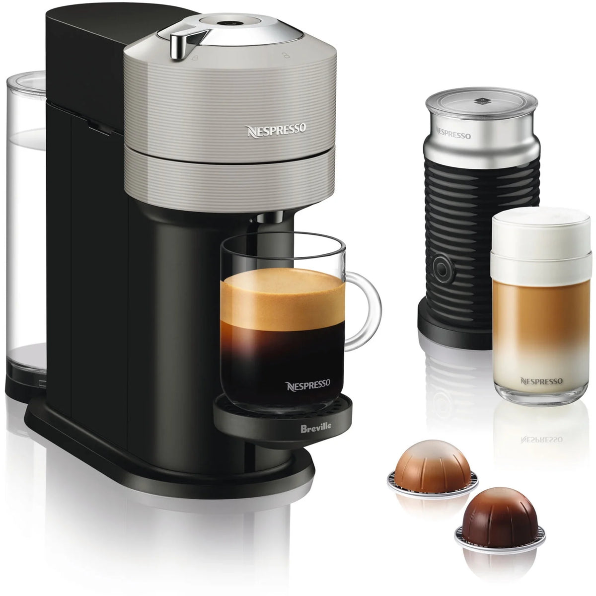 Red Coffee and Espresso Maker with Milk Frother T878124